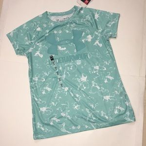 ♦️NWT Under Armour girls Big logo Tee , YMD